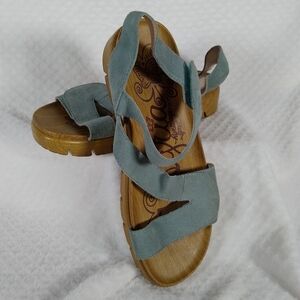 Alegria Suede Leather Ana Sandals Dusty Blue Sz 42EU